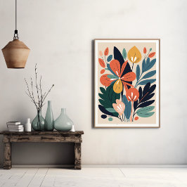Modern Abstrakt, botaniskt blommor Poster