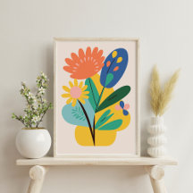 Modern Abstrakt, botaniskt blommor Poster