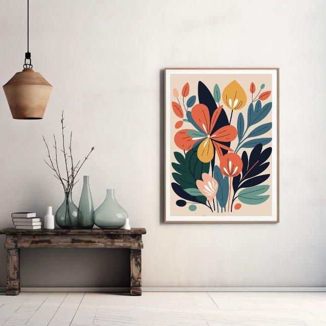 Modern Abstrakt, botaniskt blommor Poster (Skapare uppladdad)