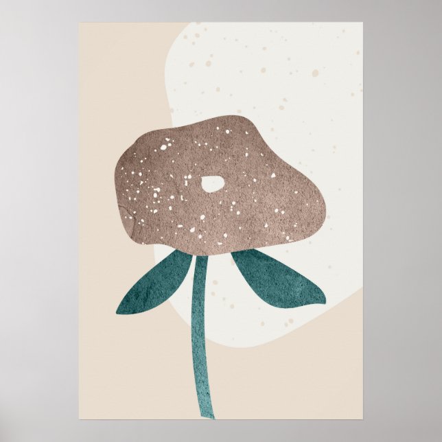 Modern Abstrakt Botaniskt Löv Wall Art Poster (Framsidan)