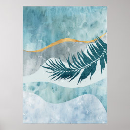 Modern Abstrakt Botaniskt Löv Wall Art Poster