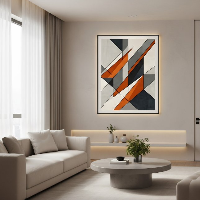 Modern Abstrakt Bränd OrangeAccent Canvastryck (Skapare uppladdad)