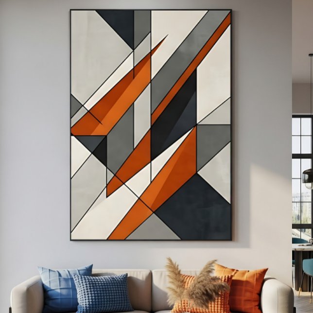 Modern Abstrakt Bränd OrangeAccent Poster (Skapare uppladdad)