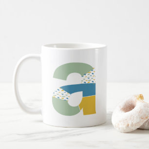 Modern Abstrakt Brev A Monogram Initial Kaffemugg