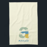 Modern Abstrakt Brev A Monogram Initial Kökshandduk<br><div class="desc">Teadhanddukar med en abstrakt,  modernt monogram.</div>