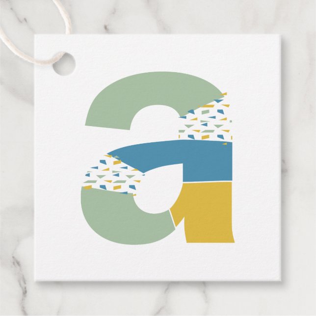 Modern Abstrakt Brev A Monogram-Personlig Gåvor Etiketter (Framsida)