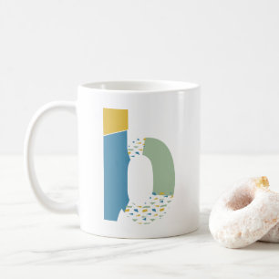 Modern Abstrakt Brev B Monogram Initial Kaffemugg