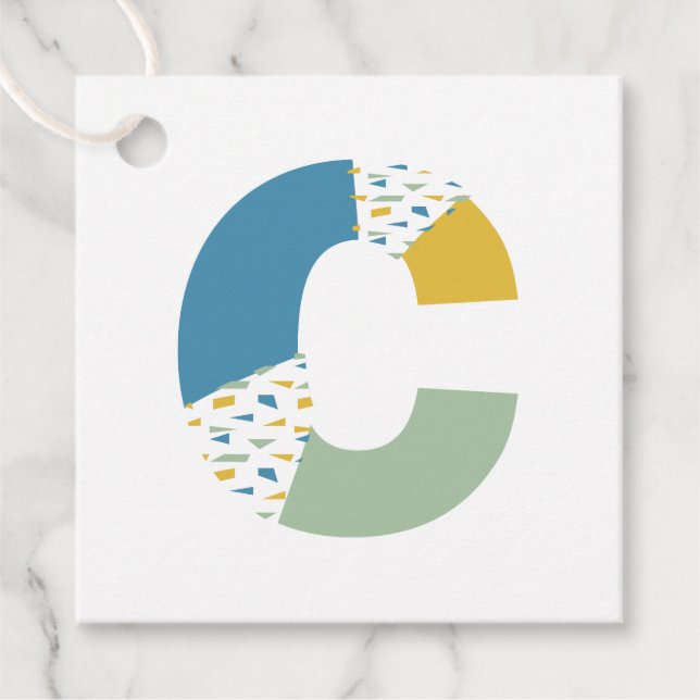 Modern Abstrakt Brev C Monogram-Personlig Gåvor Etiketter (Framsida)