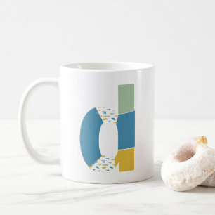 Modern Abstrakt Brev D Monogram Initial Kaffemugg