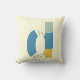 Modern Abstrakt Brev D Monogram Initial Kudde
