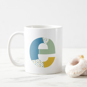 Modern Abstrakt Brev E Monogram Initial Kaffemugg