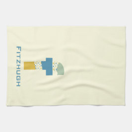 Modern Abstrakt Brev F Monogram Initial Kökshandduk