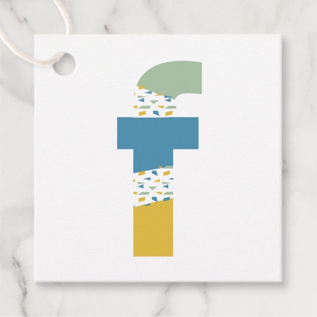 Modern Abstrakt Brev F Monogram-Personlig Gåvor Etiketter (Framsida)