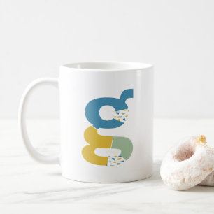 Modern Abstrakt Brev G Monogram Initial Kaffemugg
