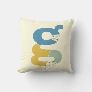 Modern Abstrakt Brev G Monogram Initial Kudde