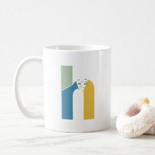 Modern Abstrakt Brev H Monogram Initial Kaffemugg