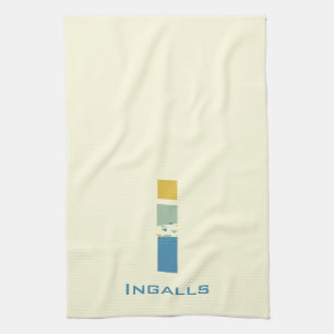 Modern Abstrakt Brev I Monogram Initial Kökshandduk