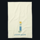 Modern Abstrakt Brev J Monogram Initial Kökshandduk<br><div class="desc">Teadhanddukar med en abstrakt,  modernt monogram.</div>