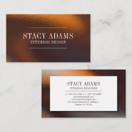Modern Abstrakt Bronze Foliage Visitkort