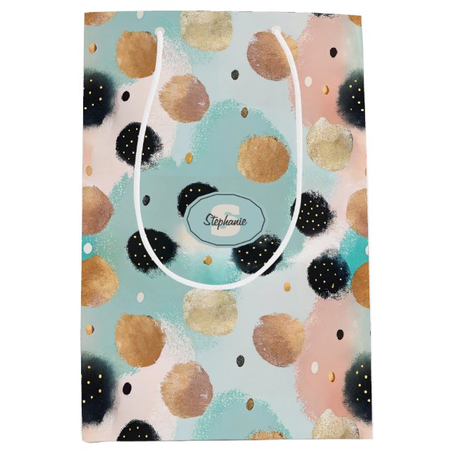Modern Abstrakt Brushstroke & Polka Dot Mönster (Framsidan)