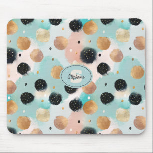 Modern Abstrakt Brushstroke & Polka Dot Mönster Musmatta
