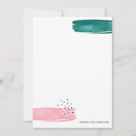 Modern Abstrakt Brushstrokes stationery Flat Card Anteckningskort
