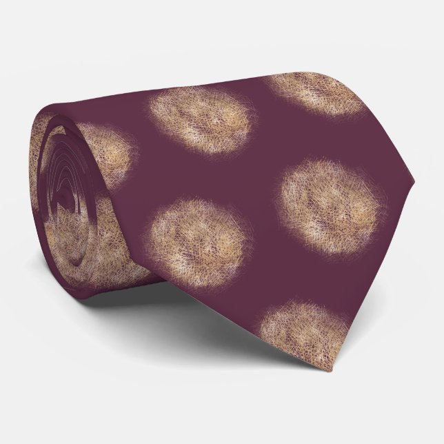 Modern Abstrakt Burgundy Guld Neck Tie Slips (Rullad)