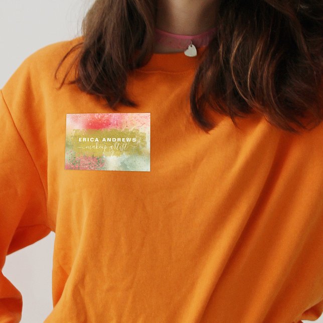 Modern Abstrakt Calligraphy Script Makeup Artist Namnbricka (Skapare uppladdad)