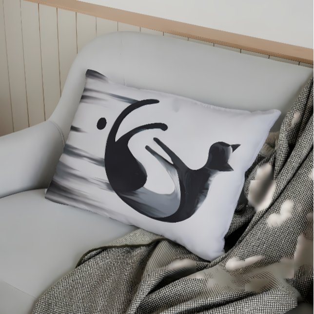 Modern Abstrakt Cat - Minimalistisk design Art Prydnadskudde (Skapare uppladdad)