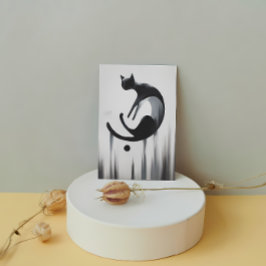 Modern Abstrakt Cat - Minimalistisk design Art Vykort