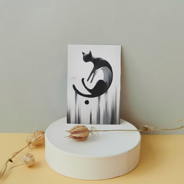 Modern Abstrakt Cat - Minimalistisk design Art Vykort (Skapare uppladdad)