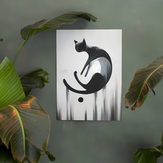 Modern Abstrakt Cat - Minimalistisk design Fototryck (Skapare uppladdad)