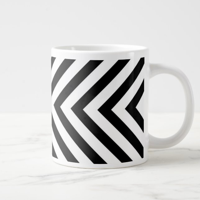 Modern Abstrakt Chevron Mönster Jumbo Mugg (Höger)