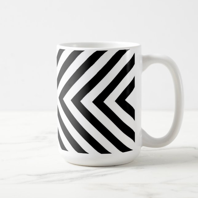 Modern Abstrakt Chevron Mönster Kaffemugg (Höger)