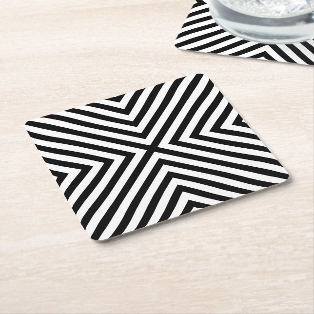Modern Abstrakt Chevron Mönster Underlägg Papper Kvadrat (Vinklad)