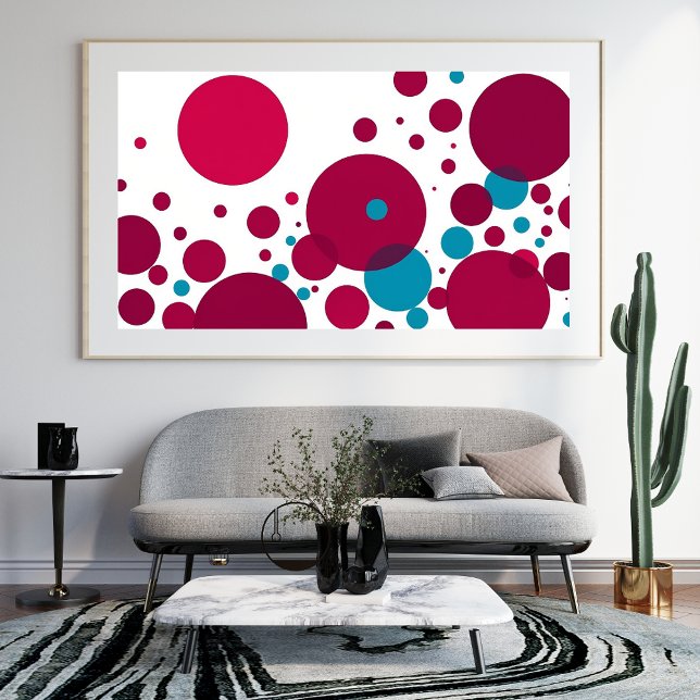 Modern Abstrakt Circle Mönster Red Geometric Fototryck (Skapare uppladdad)