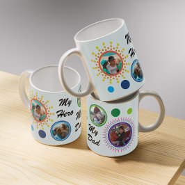 Modern Abstrakt Circle Photo Collage Fars dag Kaffemugg