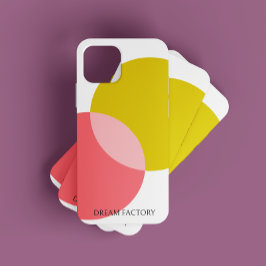 Modern Abstrakt Circles Gult Rosa Minimalist -
