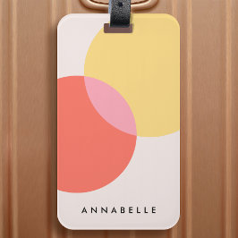 Modern Abstrakt Circles Red Gult Rosa Minimalist Bagagebricka