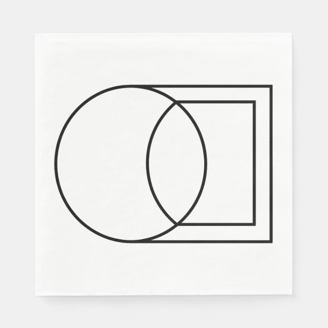 Modern abstrakt cirkel fyrkantig konst  pappersservett (Framsidan)
