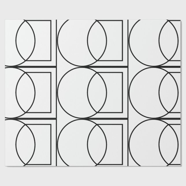 Modern abstrakt cirkel fyrkantig konst  presentpapper (Platt)