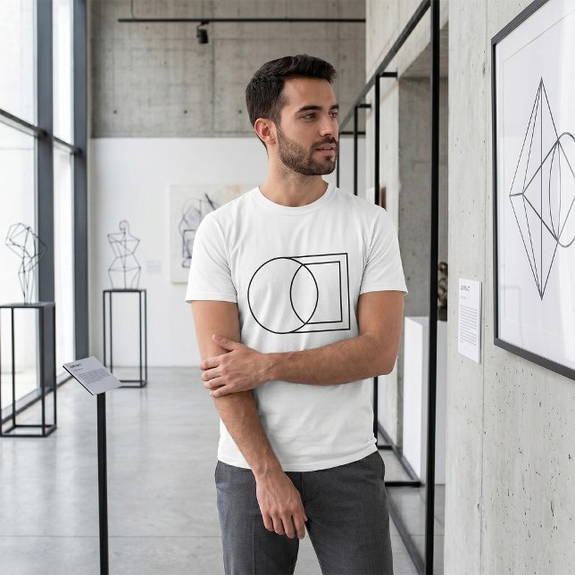 Modern abstrakt cirkel fyrkantig konst  t shirt (Skapare uppladdad)