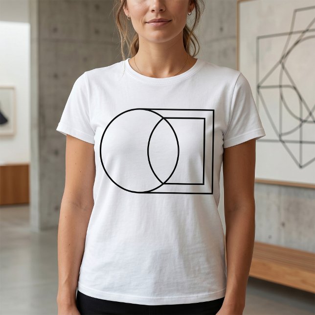 Modern Abstrakt Cirkel Ruta Konst  T Shirt (Skapare uppladdad)