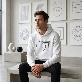 Modern Abstrakt Cirkel Torg Konst Hoodie