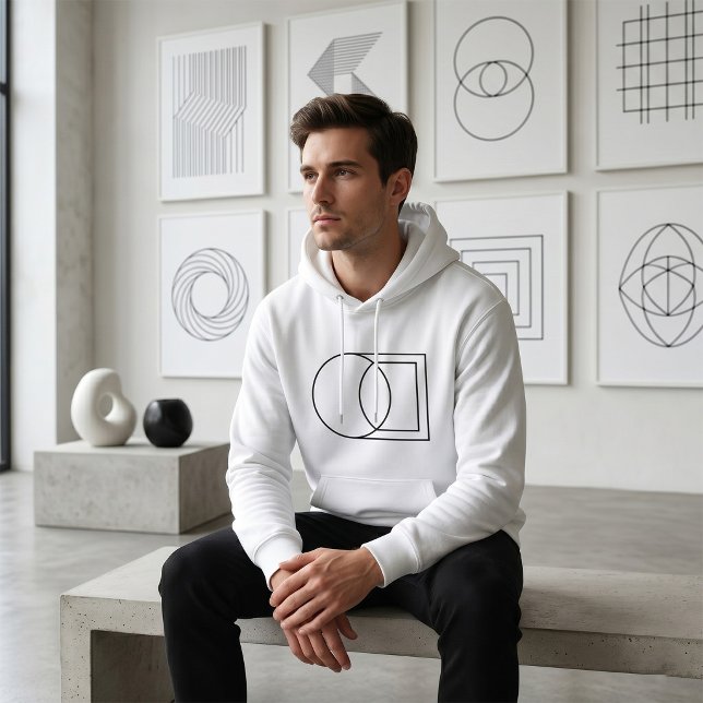 Modern Abstrakt Cirkel Torg Konst  Hoodie (Skapare uppladdad)