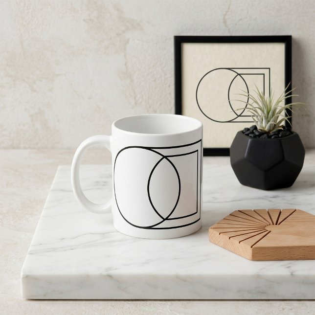 Modern Abstrakt Cirkel Torg Konst  Kaffemugg (Skapare uppladdad)