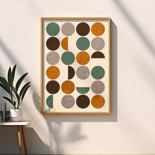 Modern Abstrakt-cirklar i kulor med färgstark mitt Poster (Skapare uppladdad)