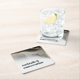 Modern Abstrakt Cocktails och Conversation Party Underlägg Papper Kvadrat