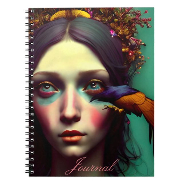 Modern Abstrakt Colorful Girl Journal Anteckningsbok (Framsidan)