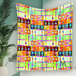 Modern Abstrakt Colorful Mönster Fleece Blanket